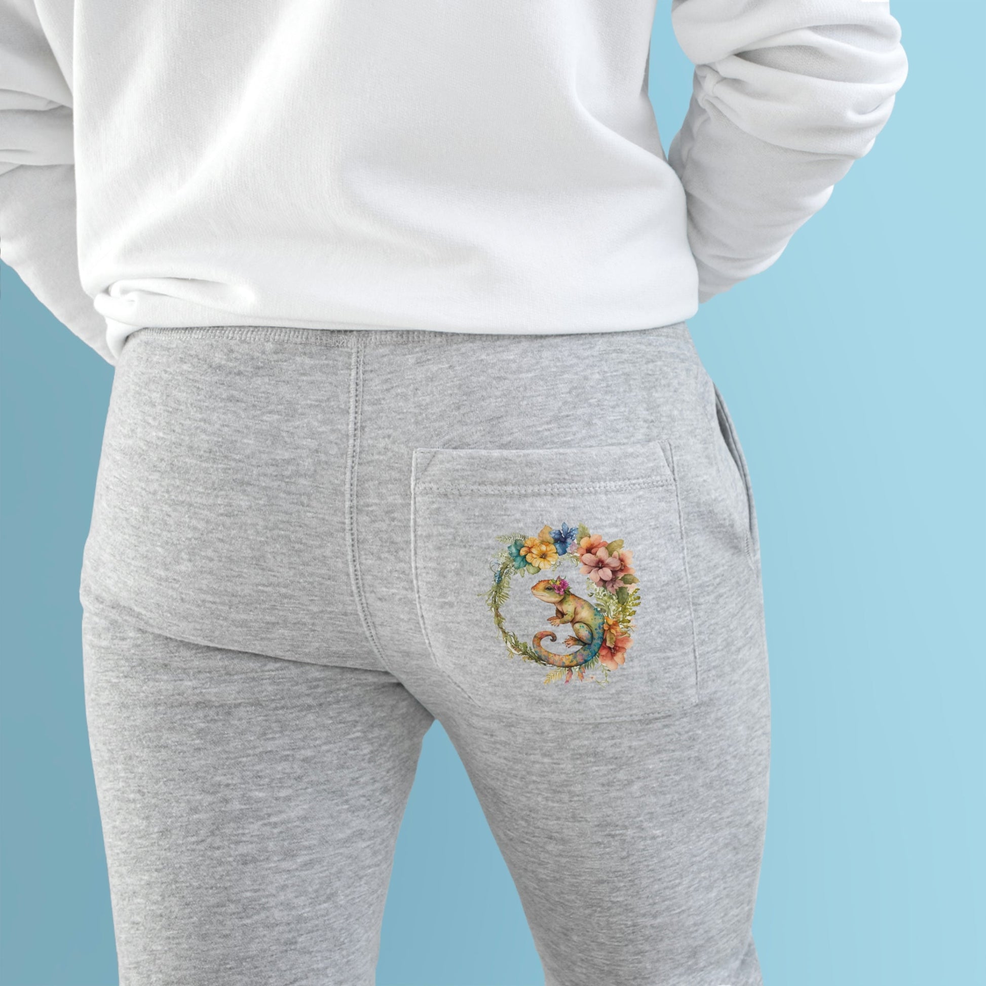 Floral Lizard Fleece Joggers - Joggers - VaVaVarium