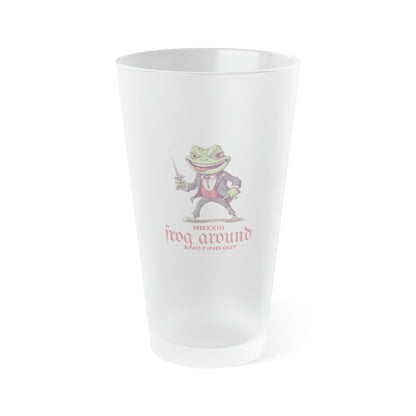 Frog Around & Find Out Frosted Pint Glass - Mug - VaVaVarium