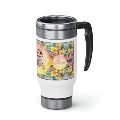 Leopard Gecko Coffee Time 14 oz Travel Mug - Mug - VaVaVarium