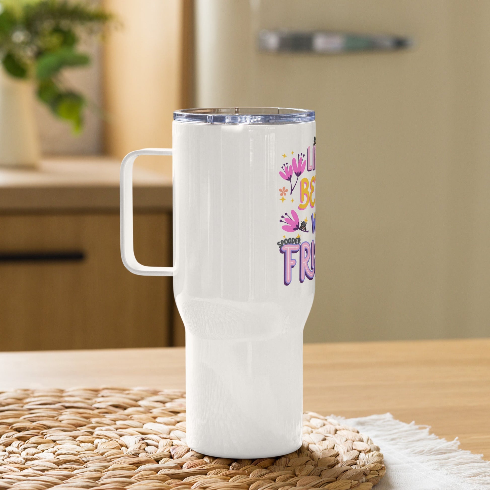 Life is Better with Spooder Friends Travel Mug with Handle - VaVaVarium