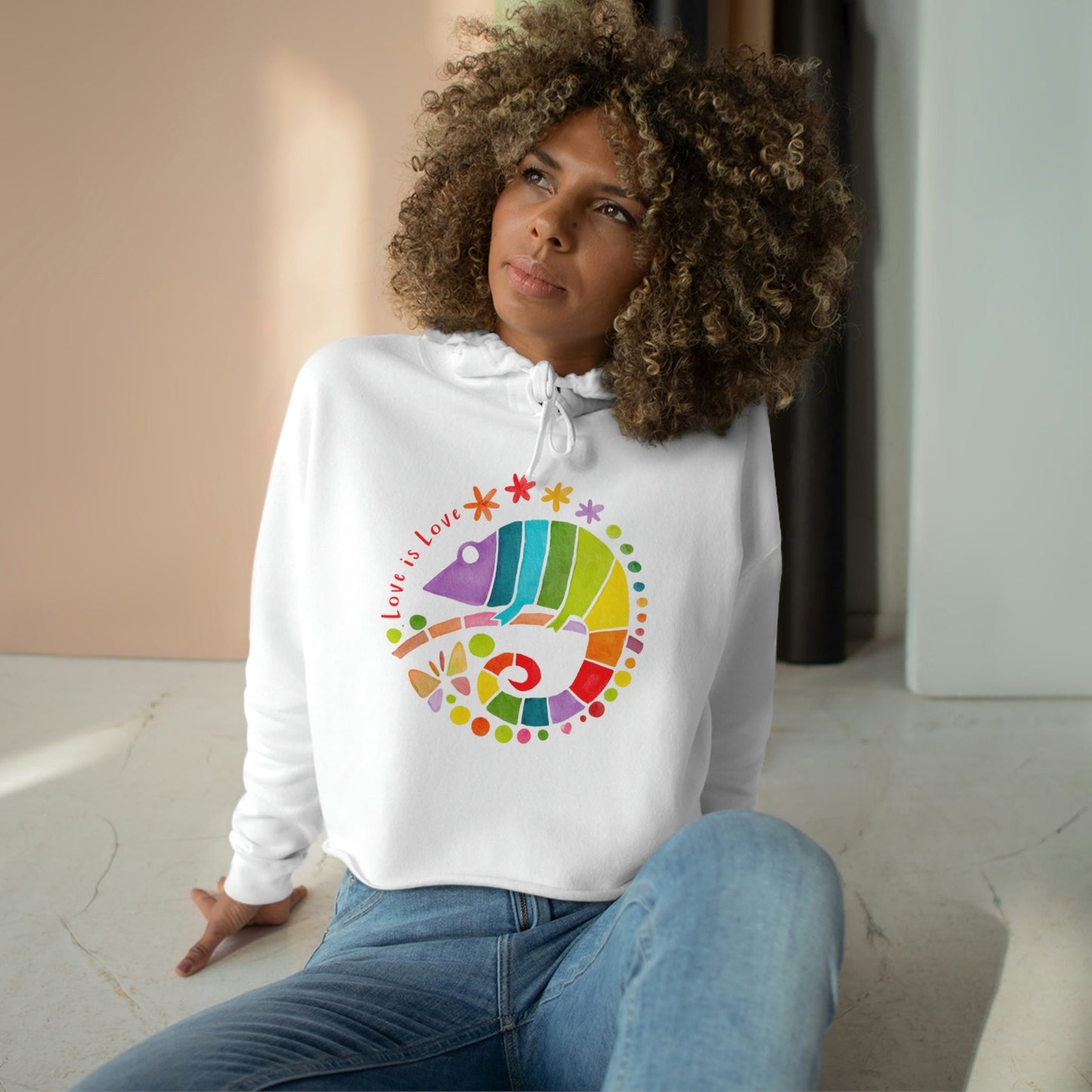 Love is Love Chameleon Crop Hoodie - Hoodie - VaVaVarium