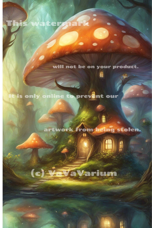 Mushroom House Fabitat Interchangeable Enclosure Background Vinyl Extra Small, Series 1 - VaVaVarium