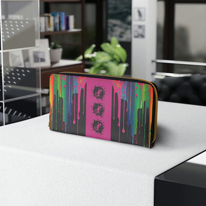 Rainbow Drip Splatter Gecko Zipper Wallet - Wallet - VaVaVarium