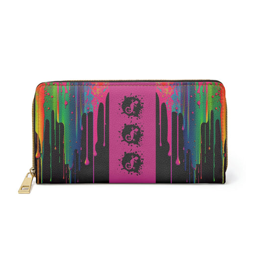 Rainbow Drip Splatter Gecko Zipper Wallet - Wallet - VaVaVarium