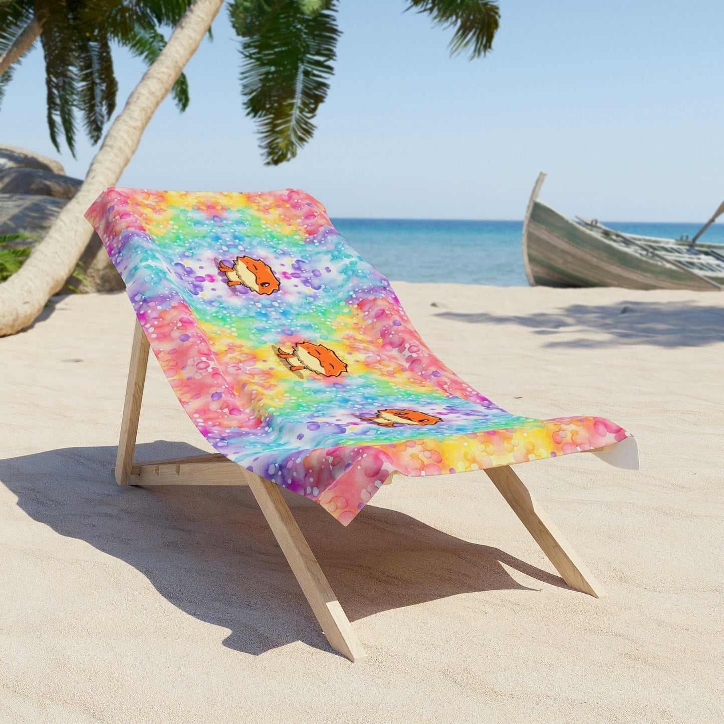 Tie Dye Beardie Bliss Beach Towel - Towel - VaVaVarium