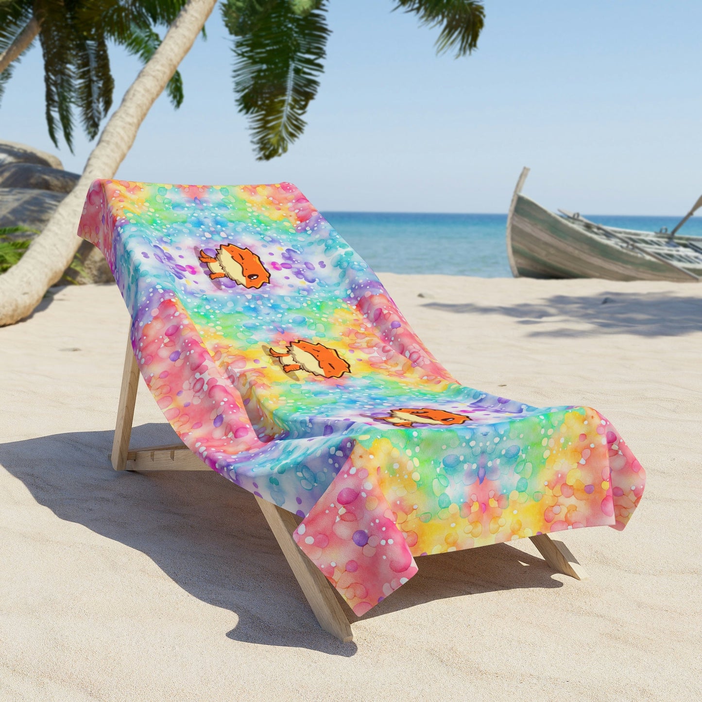 Tie Dye Beardie Bliss Beach Towel - Towel - VaVaVarium